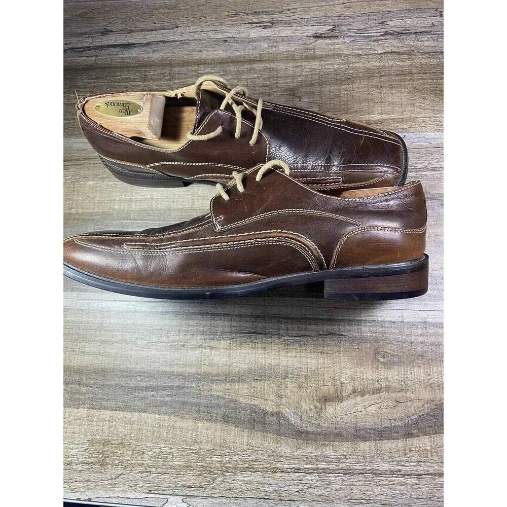 Todd Welsh Alligator Brown Leather Lace Dress Shoes‎ 10 Mens 3317187